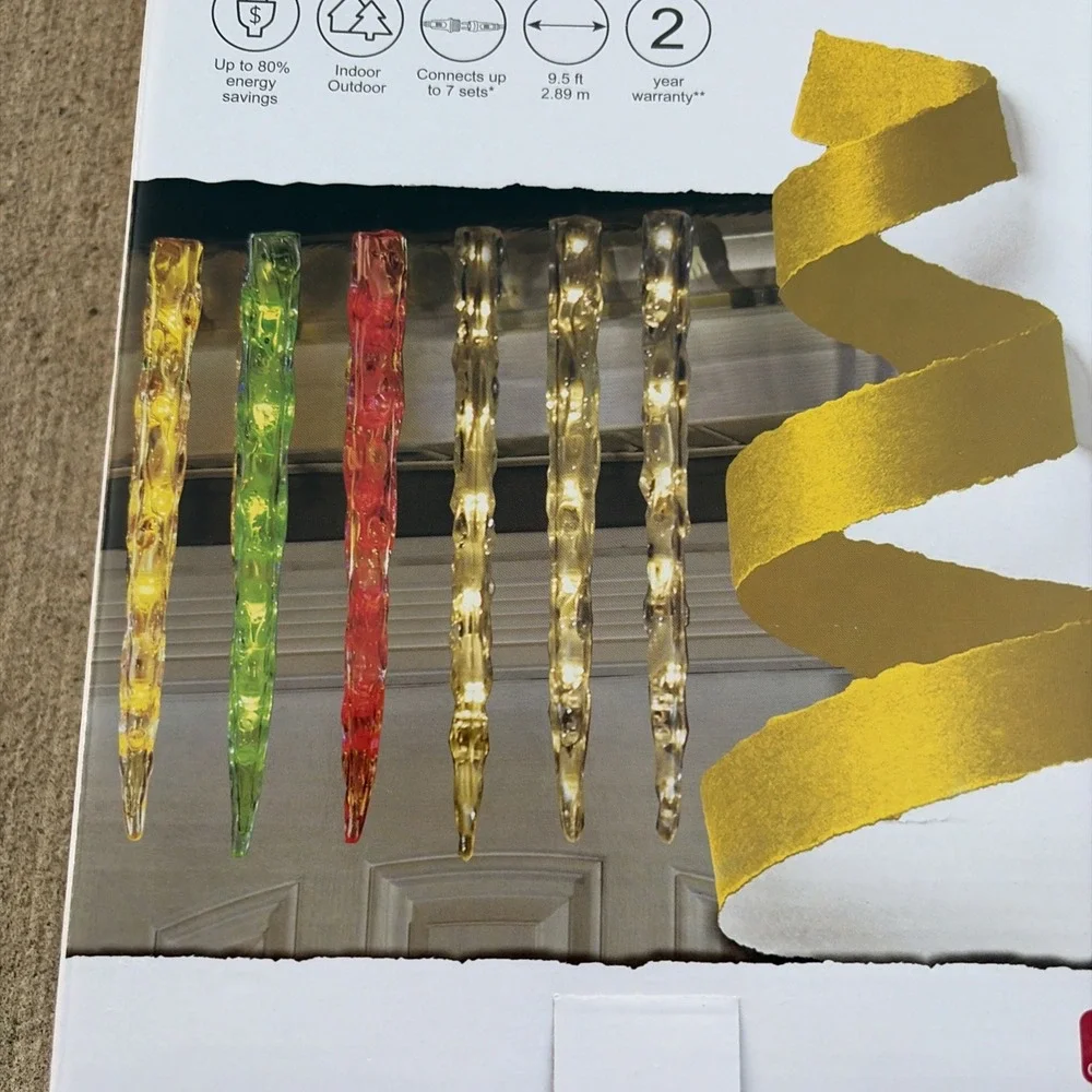 GE Color Choice 20 Count Dual Color Warm White Or Multi-Color LED Icicle Lights